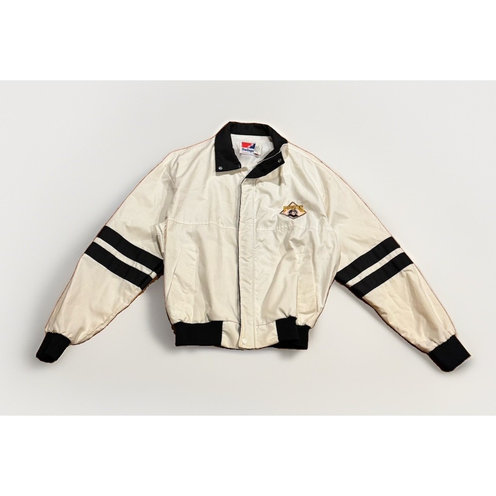 Vintage Pittsburgh Pirates Bomber Jacket M Barry Bonds Striped MLB 80s 90s Rare